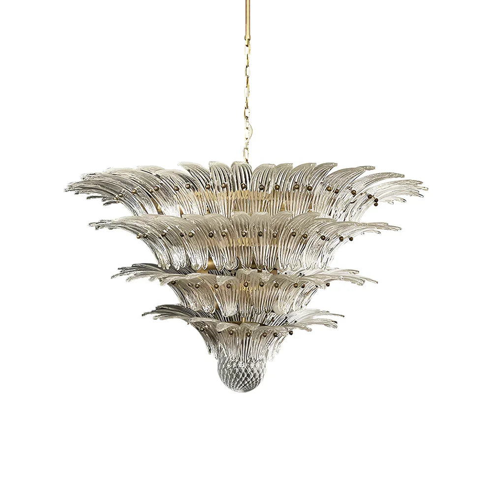 Transparent Palmette Glass Chandelier | Metavaya