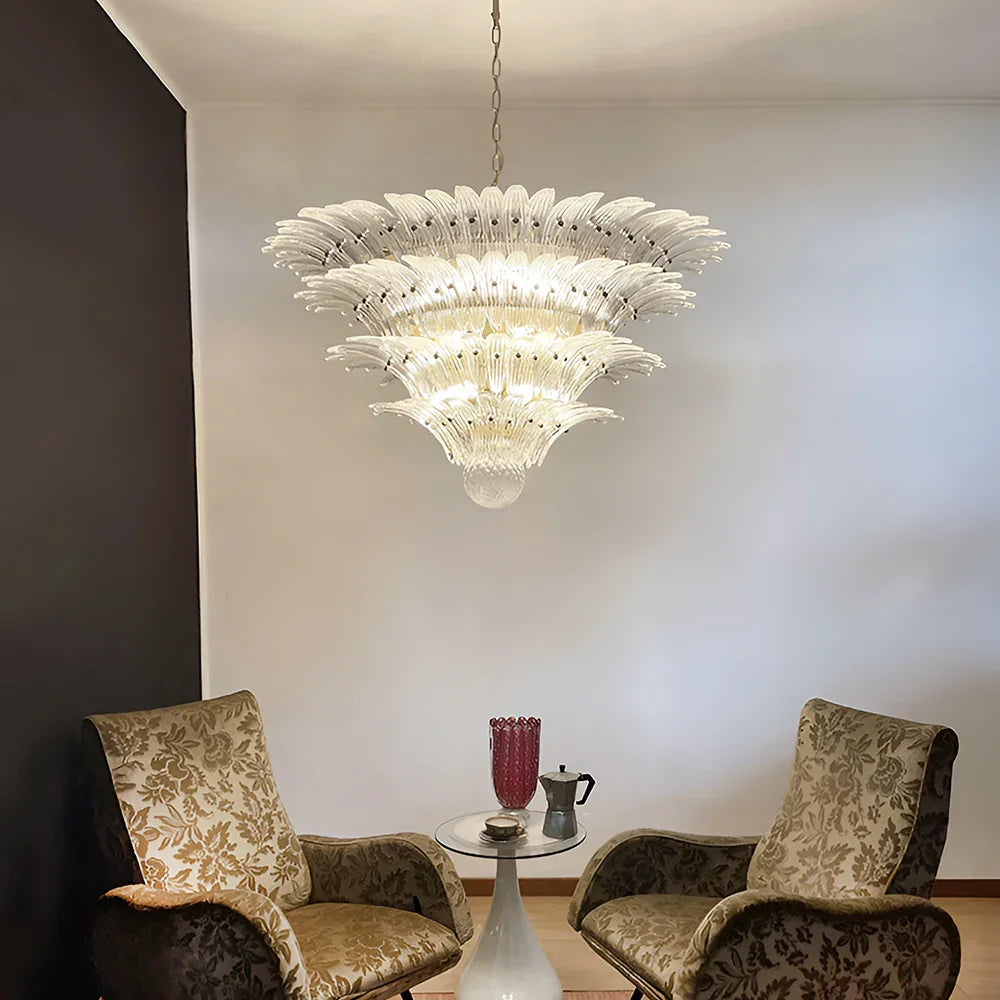 Transparent Palmette Glass Chandelier - view 2 | Metavaya