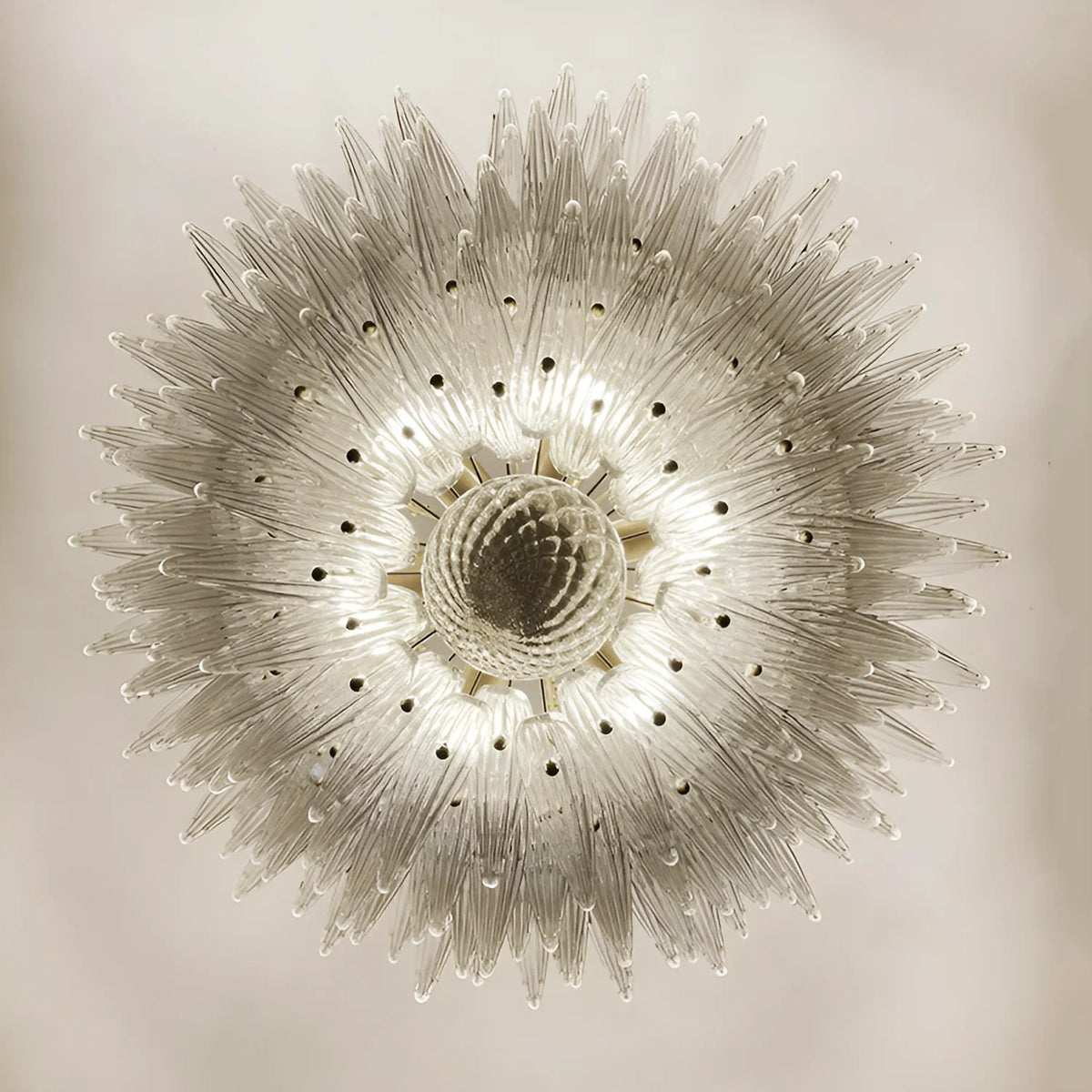 Transparent Palmette Glass Chandelier - view 12 | Metavaya