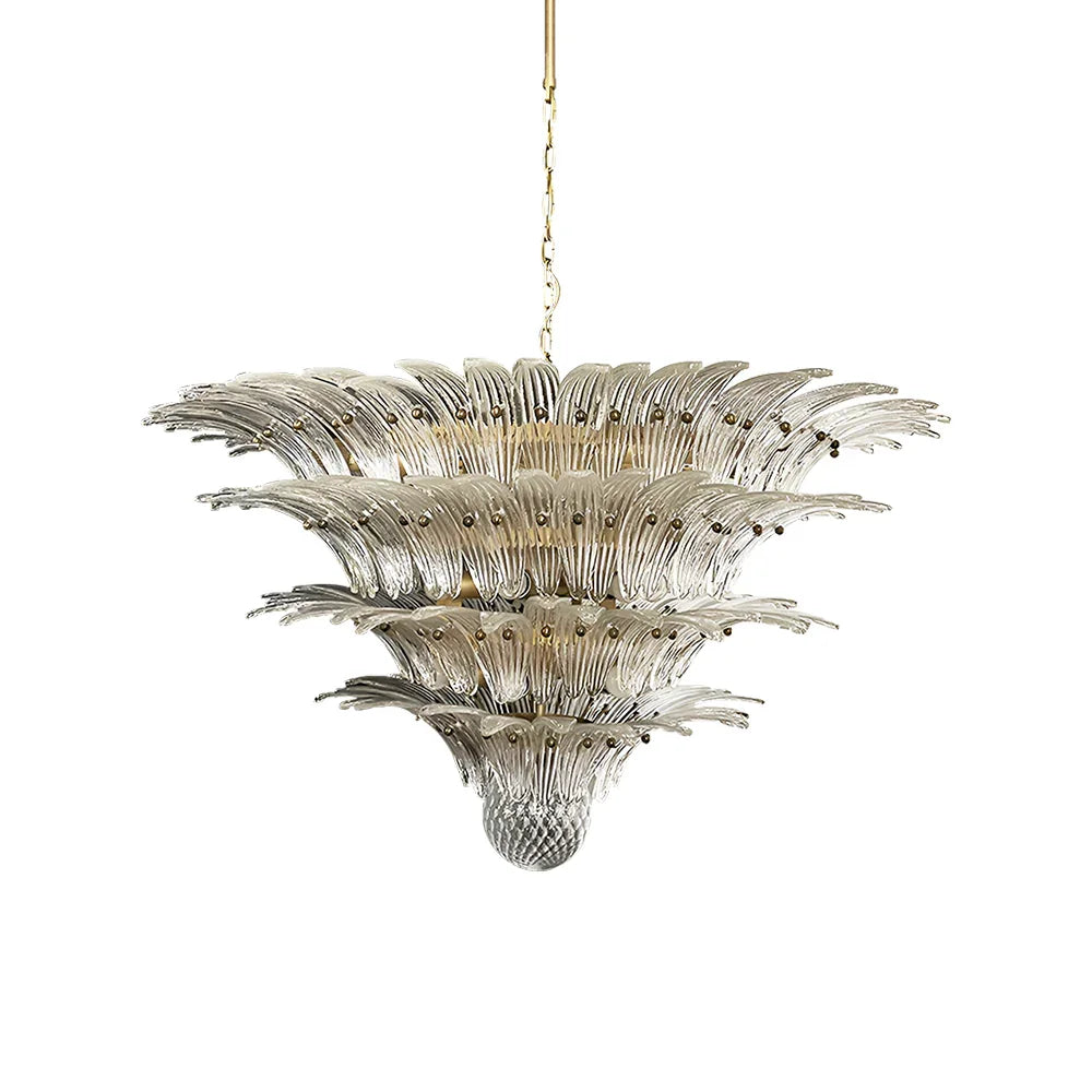 Transparent Palmette Glass Chandelier - view 18 | Metavaya