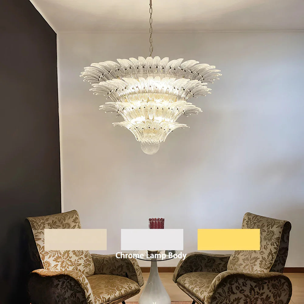 Transparent Palmette Glass Chandelier - view 16 | Metavaya