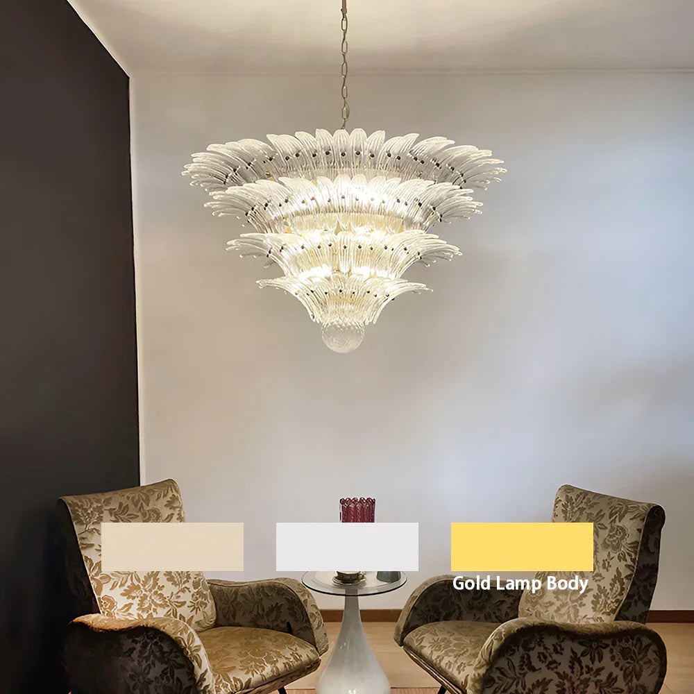 Transparent Palmette Glass Chandelier - view 17 | Metavaya