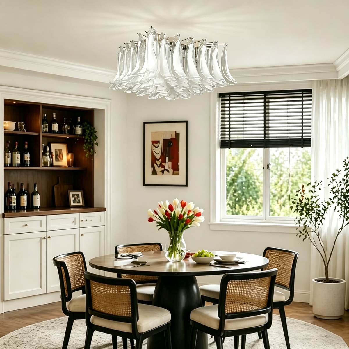 Transparent Glass Petal Ceiling Light - view 2 | Metavaya