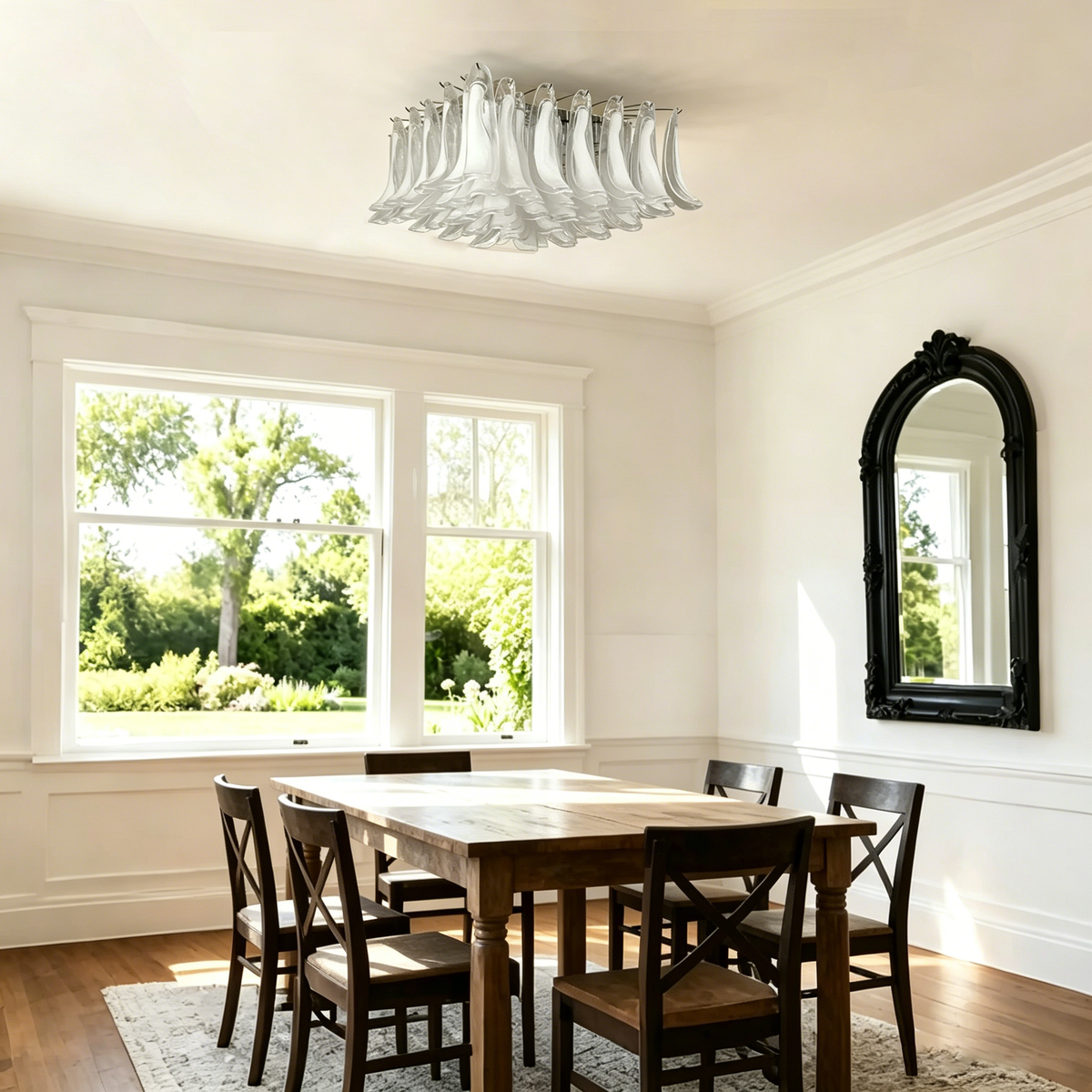 Transparent Glass Petal Ceiling Light - view 4 | Metavaya