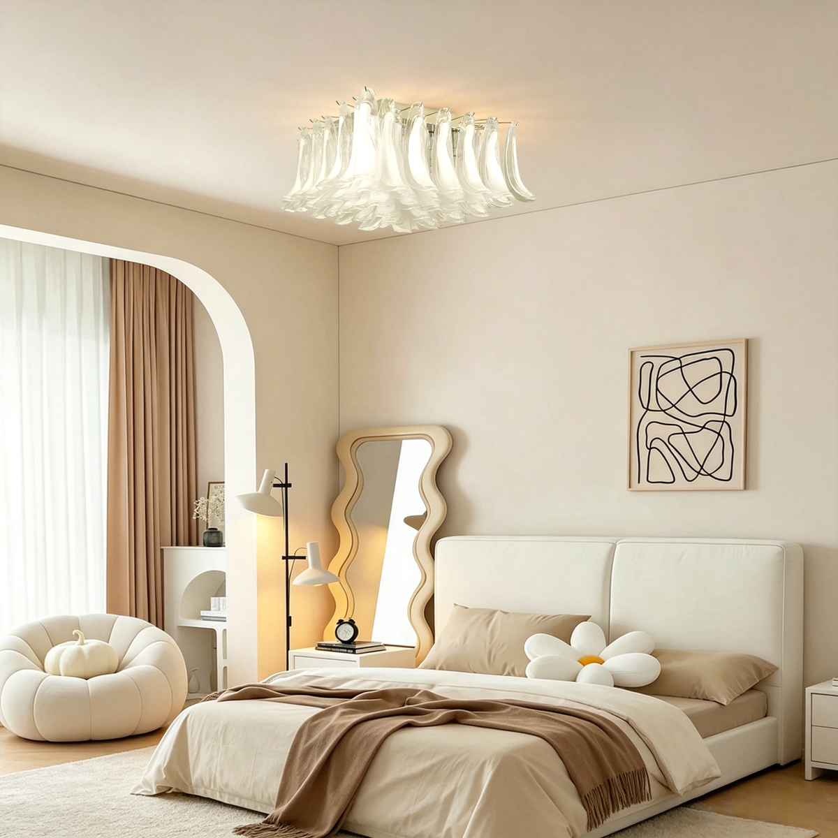 Transparent Glass Petal Ceiling Light - view 6 | Metavaya