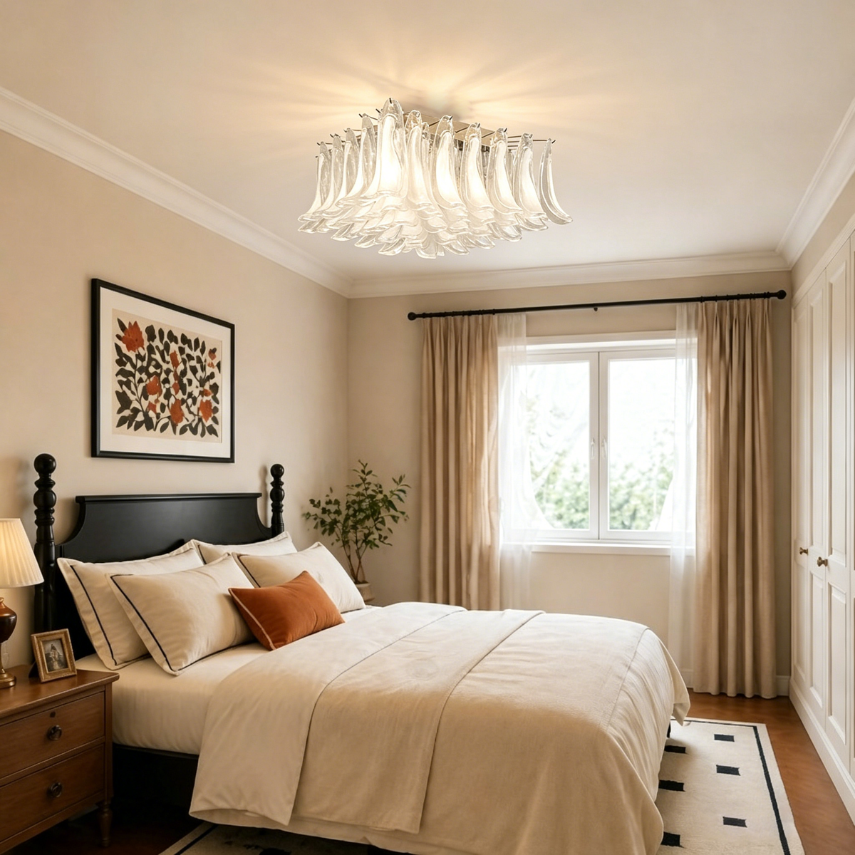 Transparent Glass Petal Ceiling Light - view 3 | Metavaya