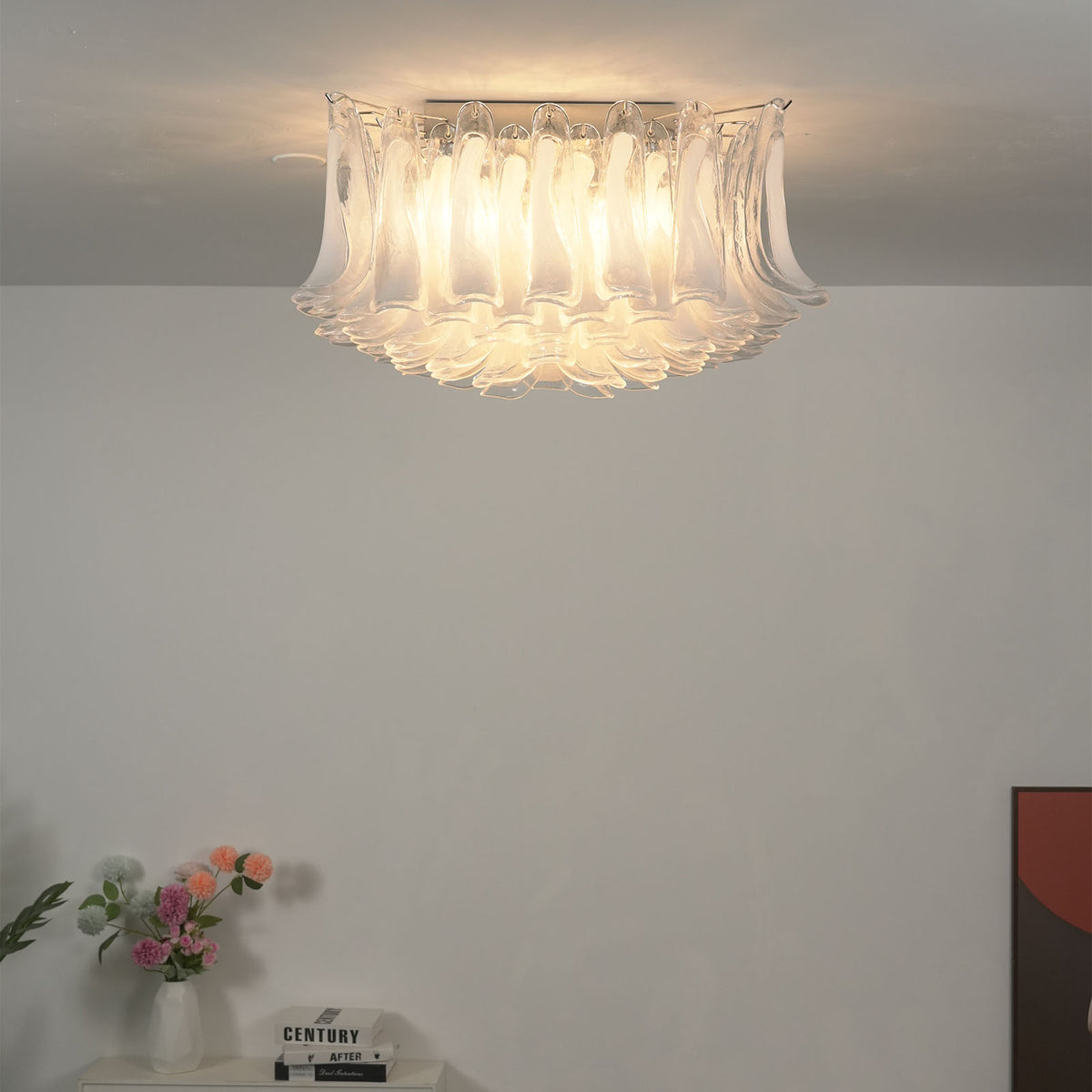 Transparent Glass Petal Ceiling Light - view 8 | Metavaya