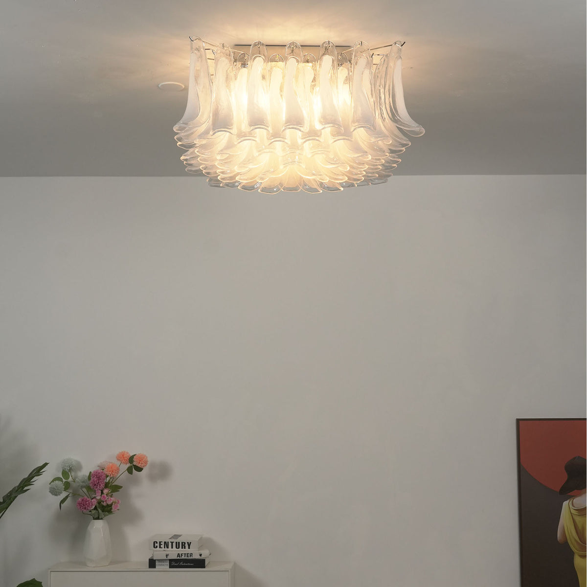 Transparent Glass Petal Ceiling Light - view 7 | Metavaya