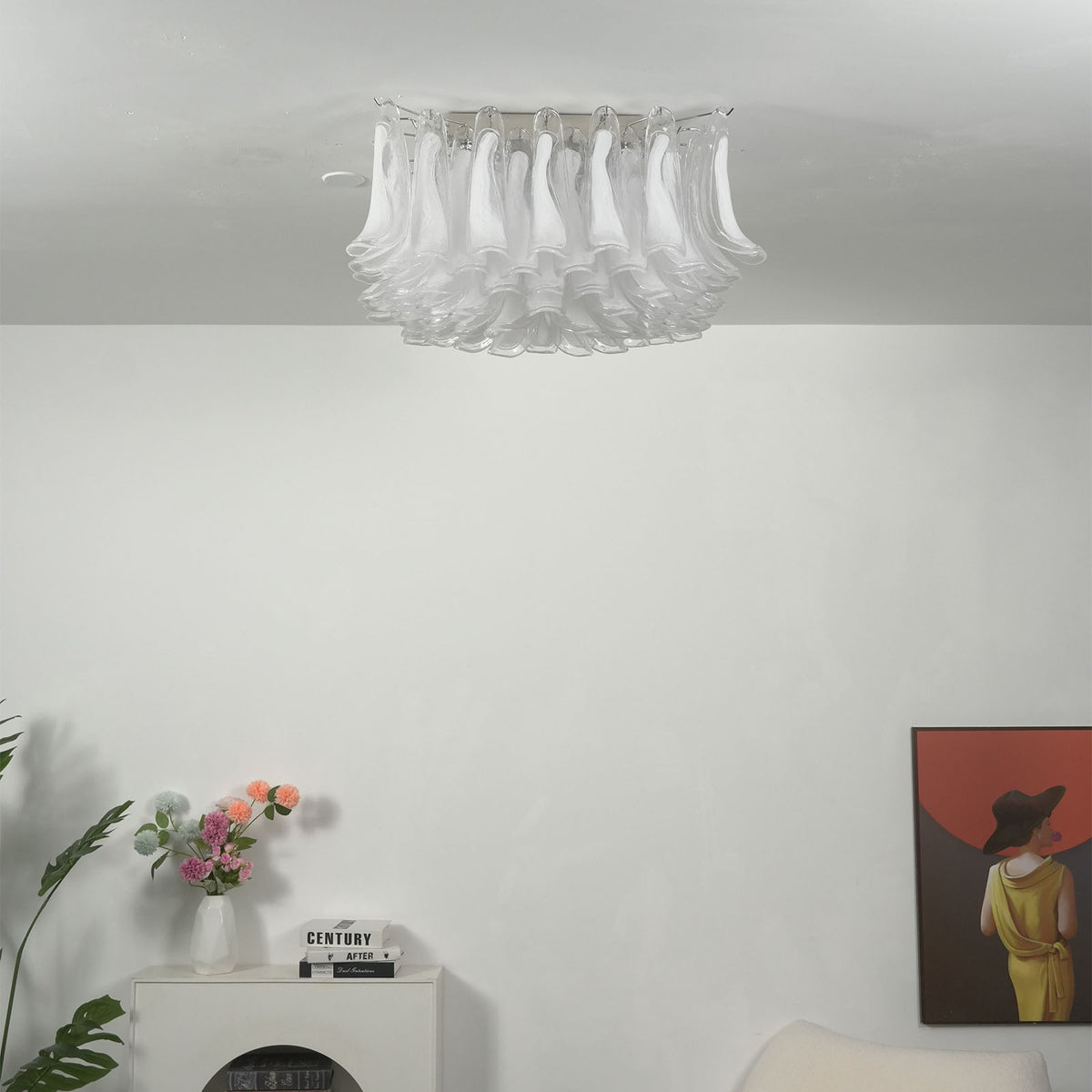 Transparent Glass Petal Ceiling Light - view 9 | Metavaya