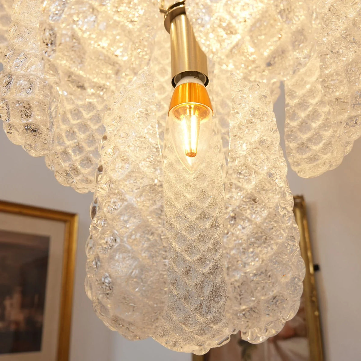 Transparent Glass Petals Chandelier - view 34 | Metavaya