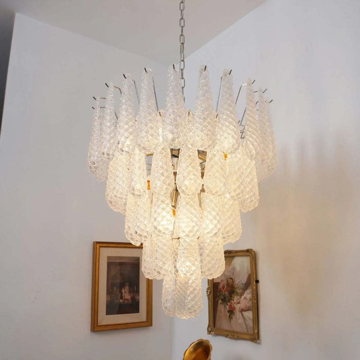 Transparent Glass Petals Chandelier - view 35 | Metavaya