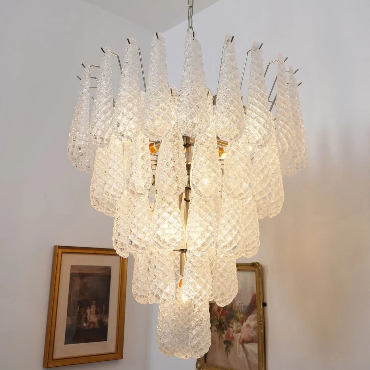 Transparent Glass Petals Chandelier - view 36 | Metavaya