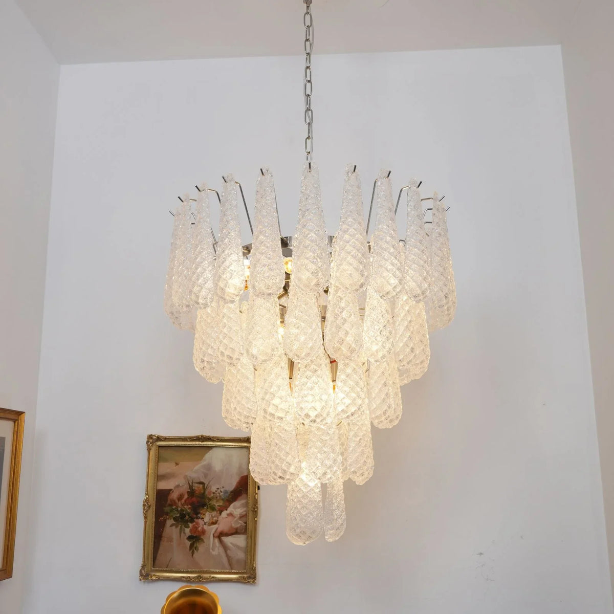 Transparent Glass Petals Chandelier - view 38 | Metavaya