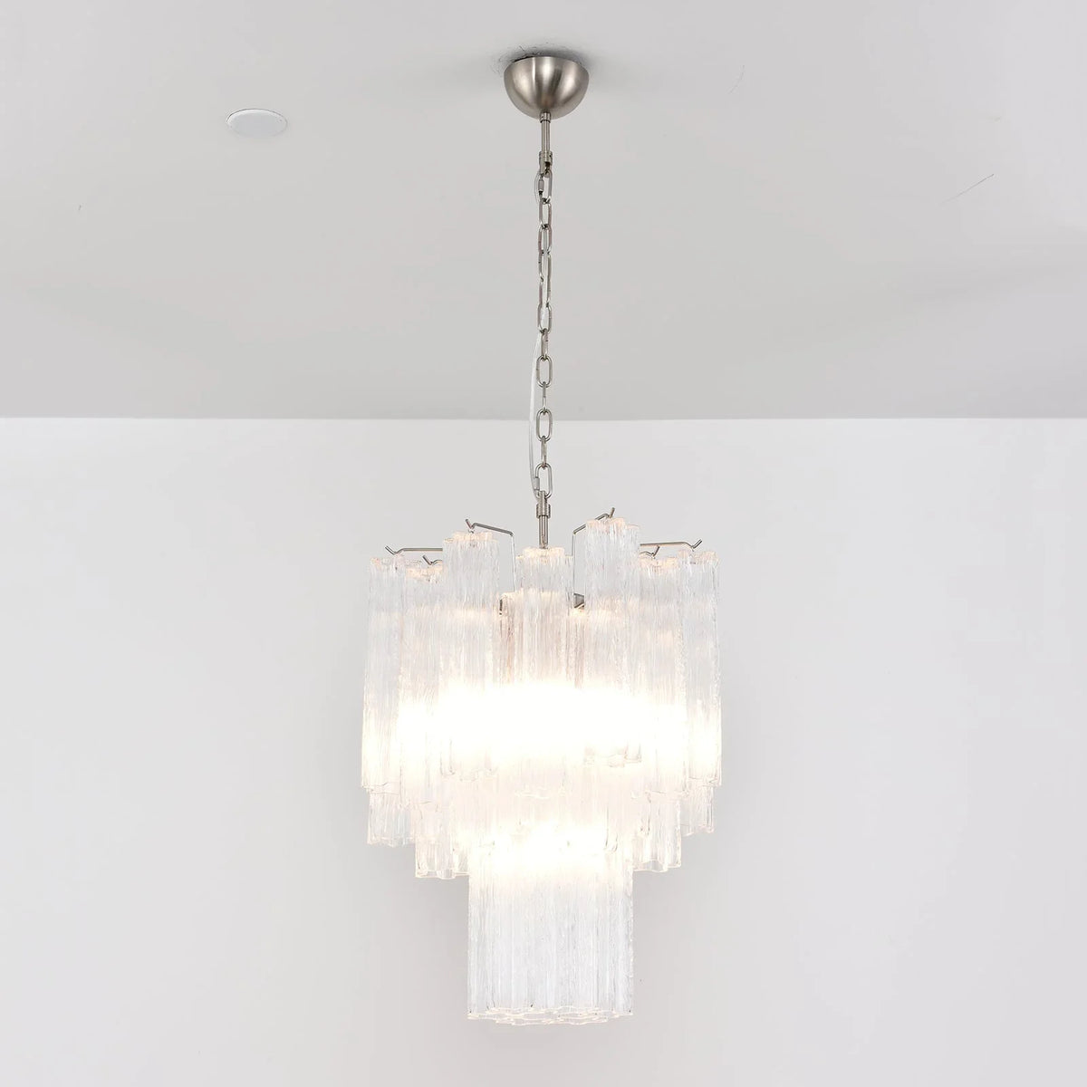 Transparent Glass Tube Chandelier - view 13 | Metavaya