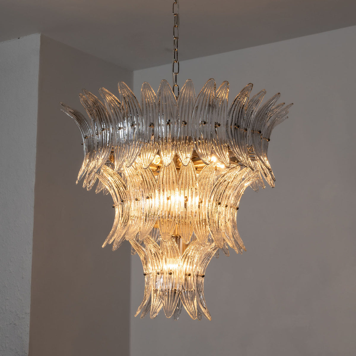 Transparent Palm Glass Chandelier - view 31 | Metavaya