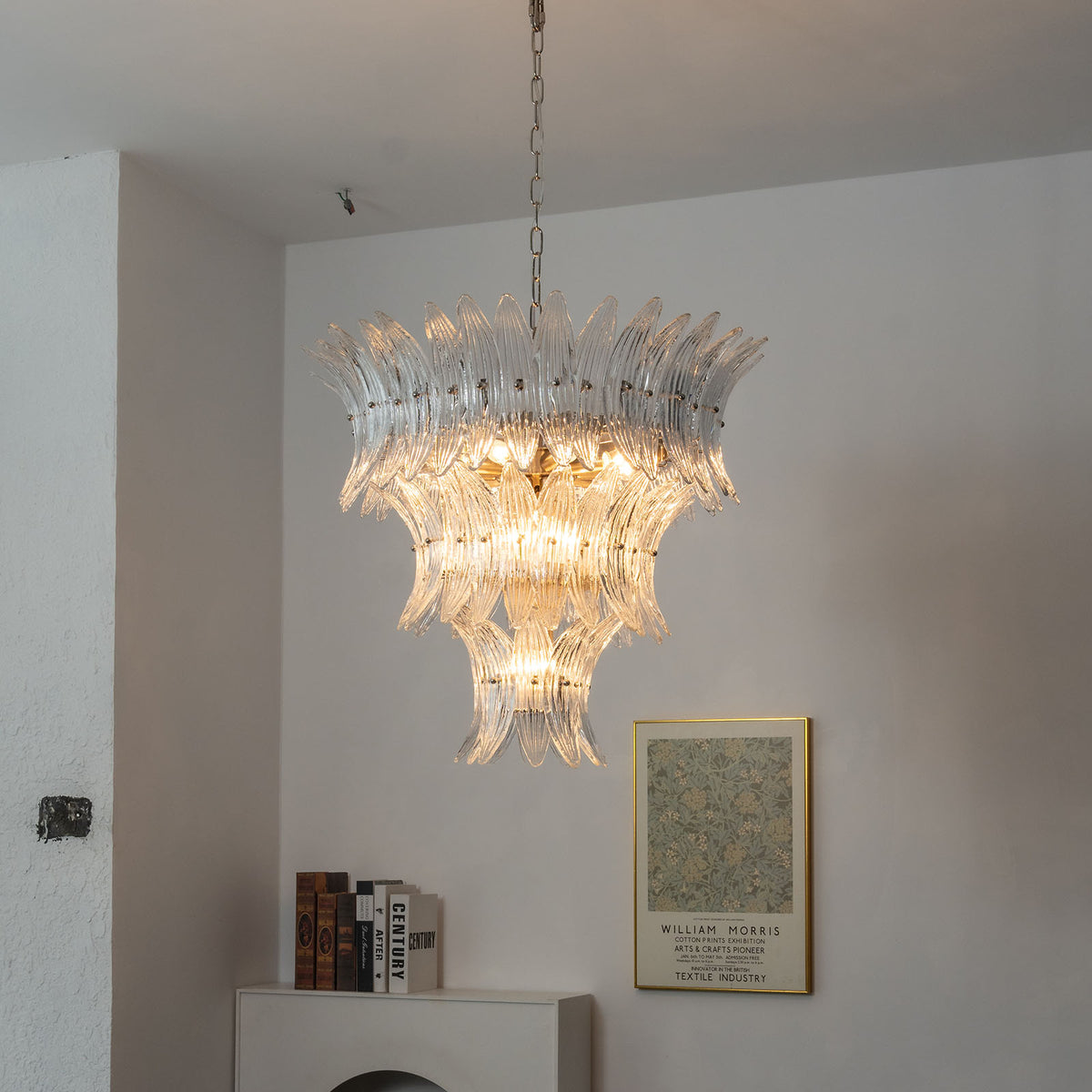 Transparent Palm Glass Chandelier - view 28 | Metavaya