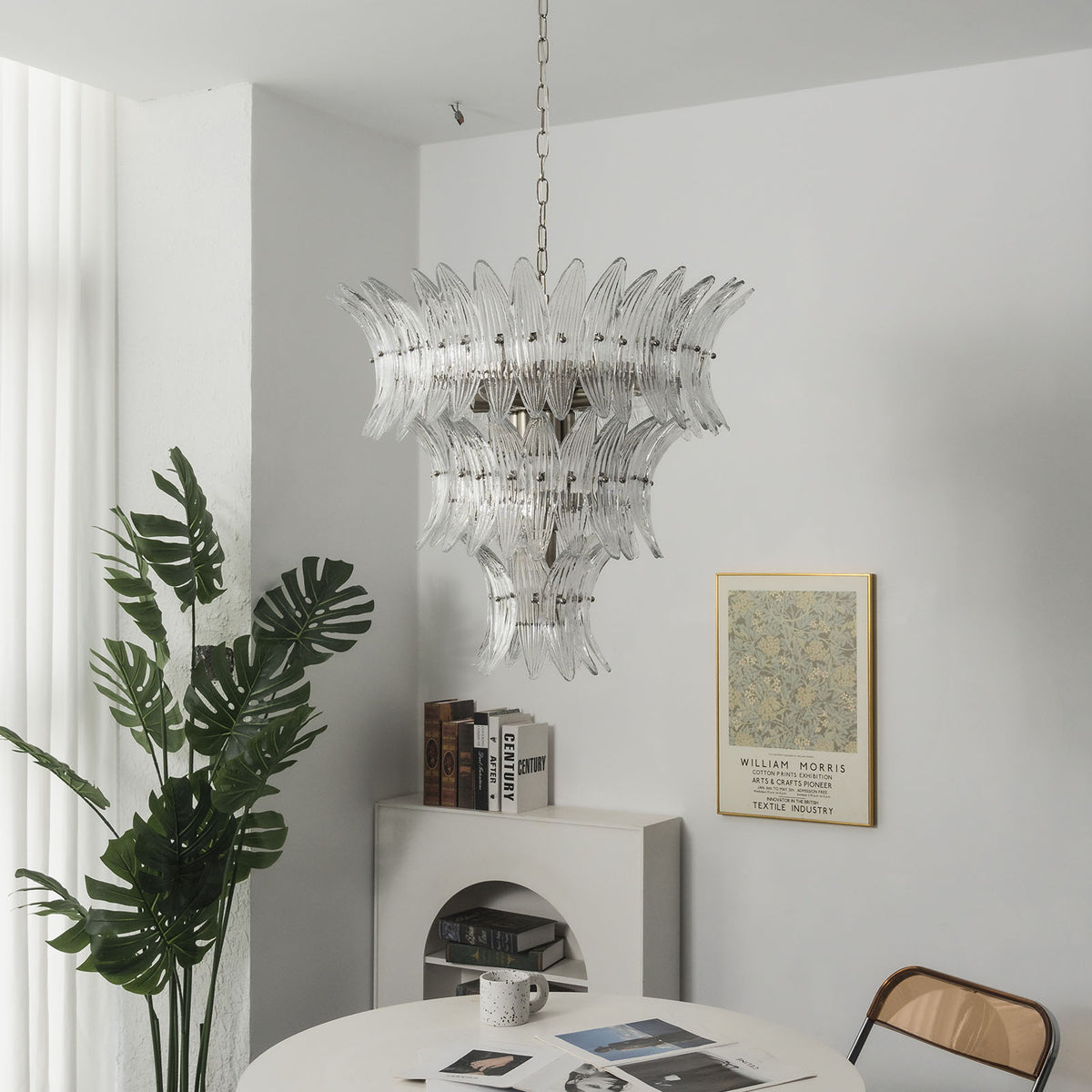Transparent Palm Glass Chandelier - view 29 | Metavaya