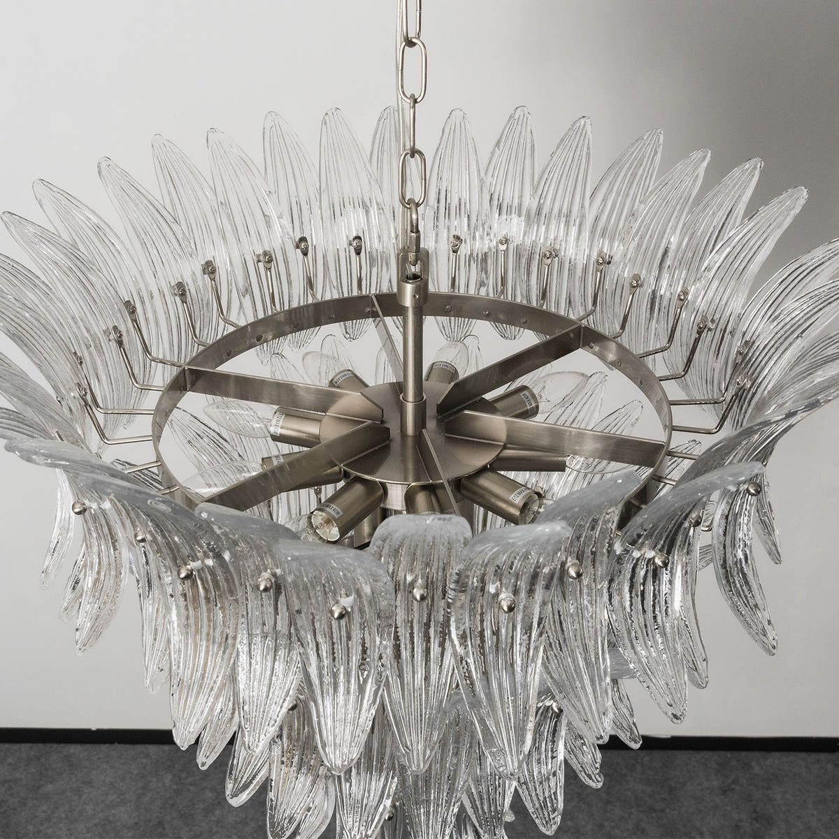 Transparent Palm Glass Chandelier - view 32 | Metavaya