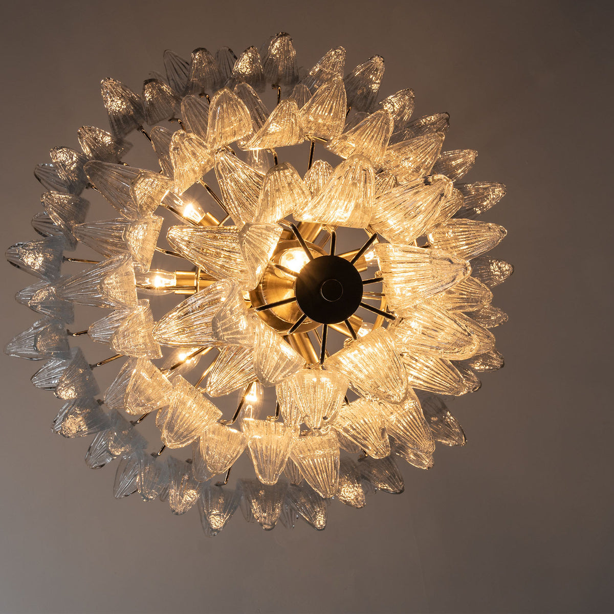 Transparent Palm Glass Chandelier - view 34 | Metavaya