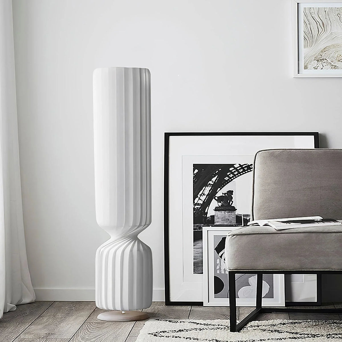 Metavaya Floor lamp Dia 25cm x H 107cm / ∅ 9.8″ x H 42.1″ / White / US Plug Twist Floor Lamp 662668900056 M2023123103-1 Twist Floor Lamp | Special Sale