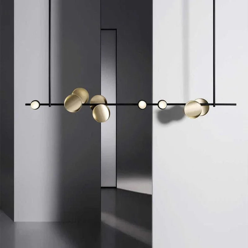 Metavaya Chandelier L 140cm x H 90cm / L 55.1″ x H 35.4″ / Glod+Black / Warm Light Typography Cilon Disc 6938617803476 M2023102405-2