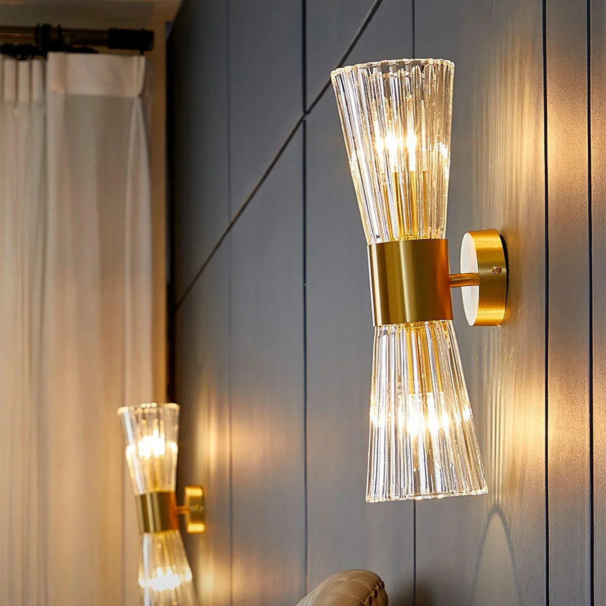 Metavaya Wall lamp Dia 12cm x H 40.5cm / ∅ 4.7″ x H 15.9″*2 / Gold Vesta Wall Lamp 6938617815233 M2023111603-2