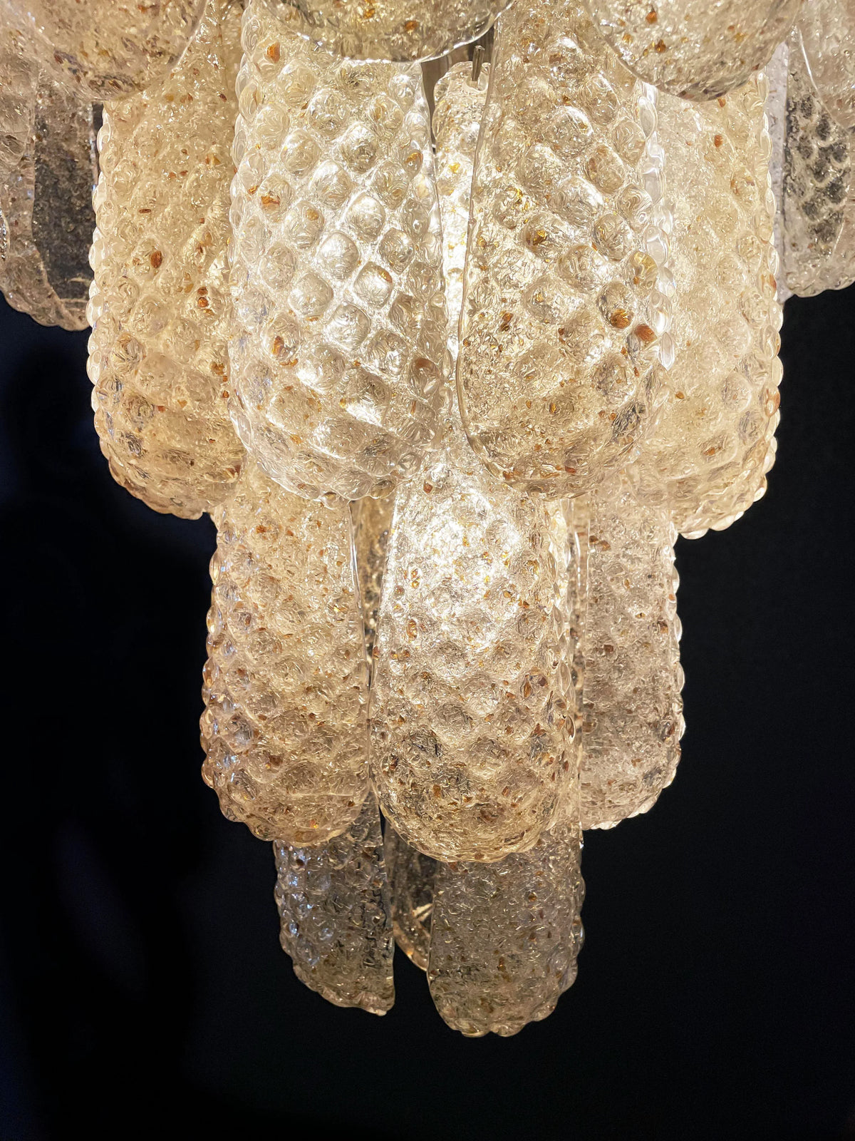 Vintage Amber Glass Petals Chandelier - view 15 | Metavaya