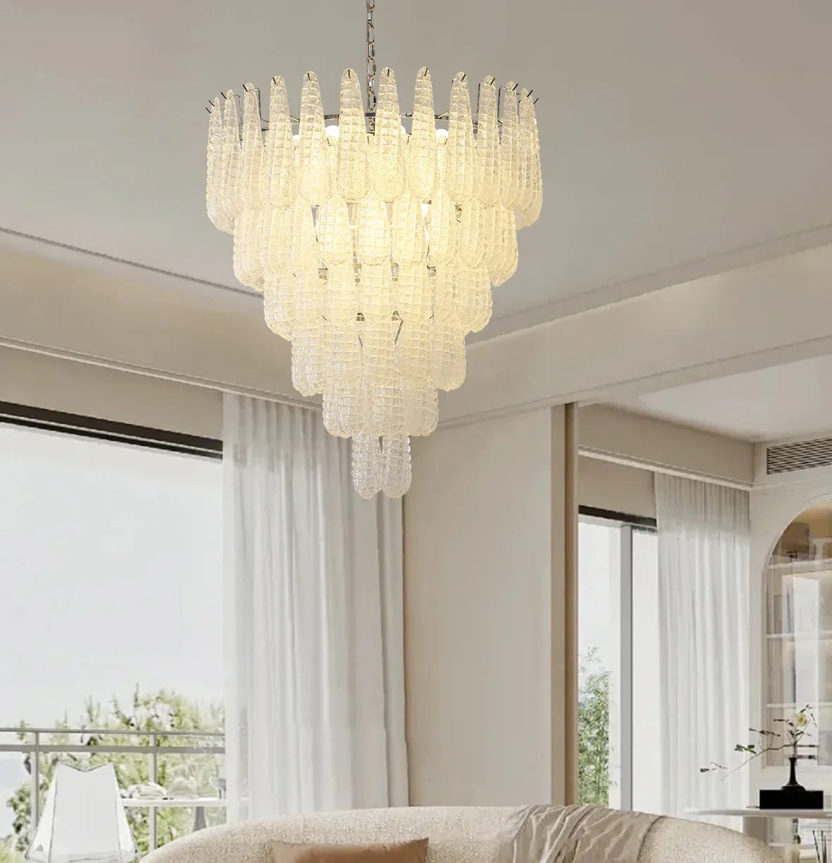 Vintage Glass Petals Chandelier - view 8 | Metavaya