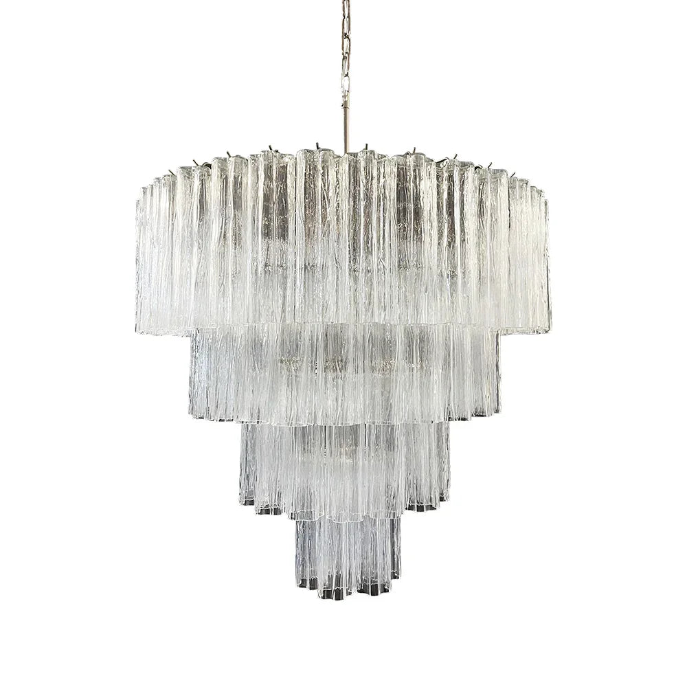 Vintage Transparent Glass Chandelier - view 25 | Metavaya