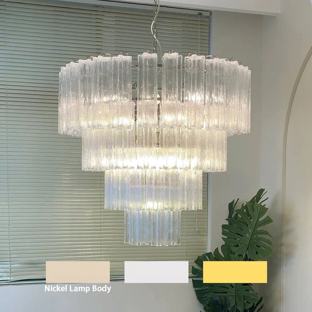 Vintage Transparent Glass Chandelier - view 22 | Metavaya