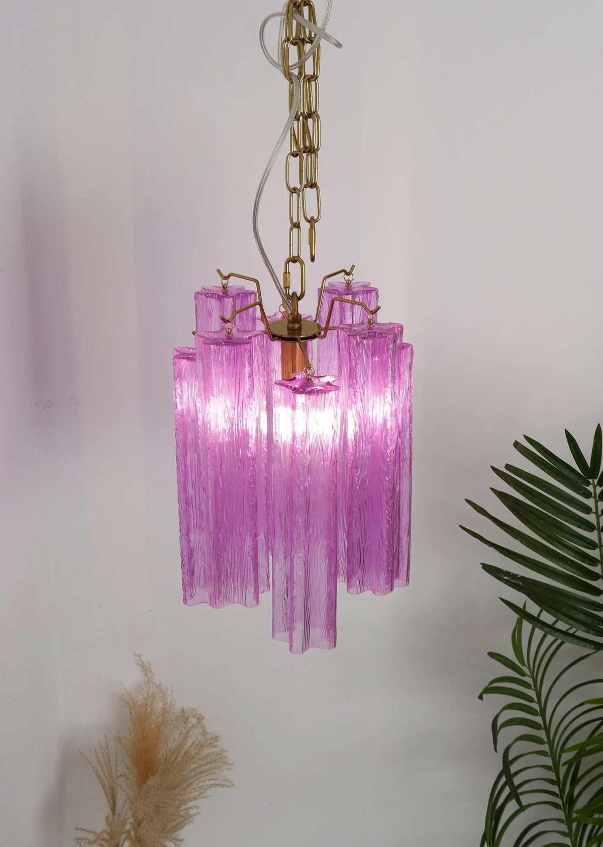 Vintage Amethyst Glass Chandelier - view 7 | Metavaya