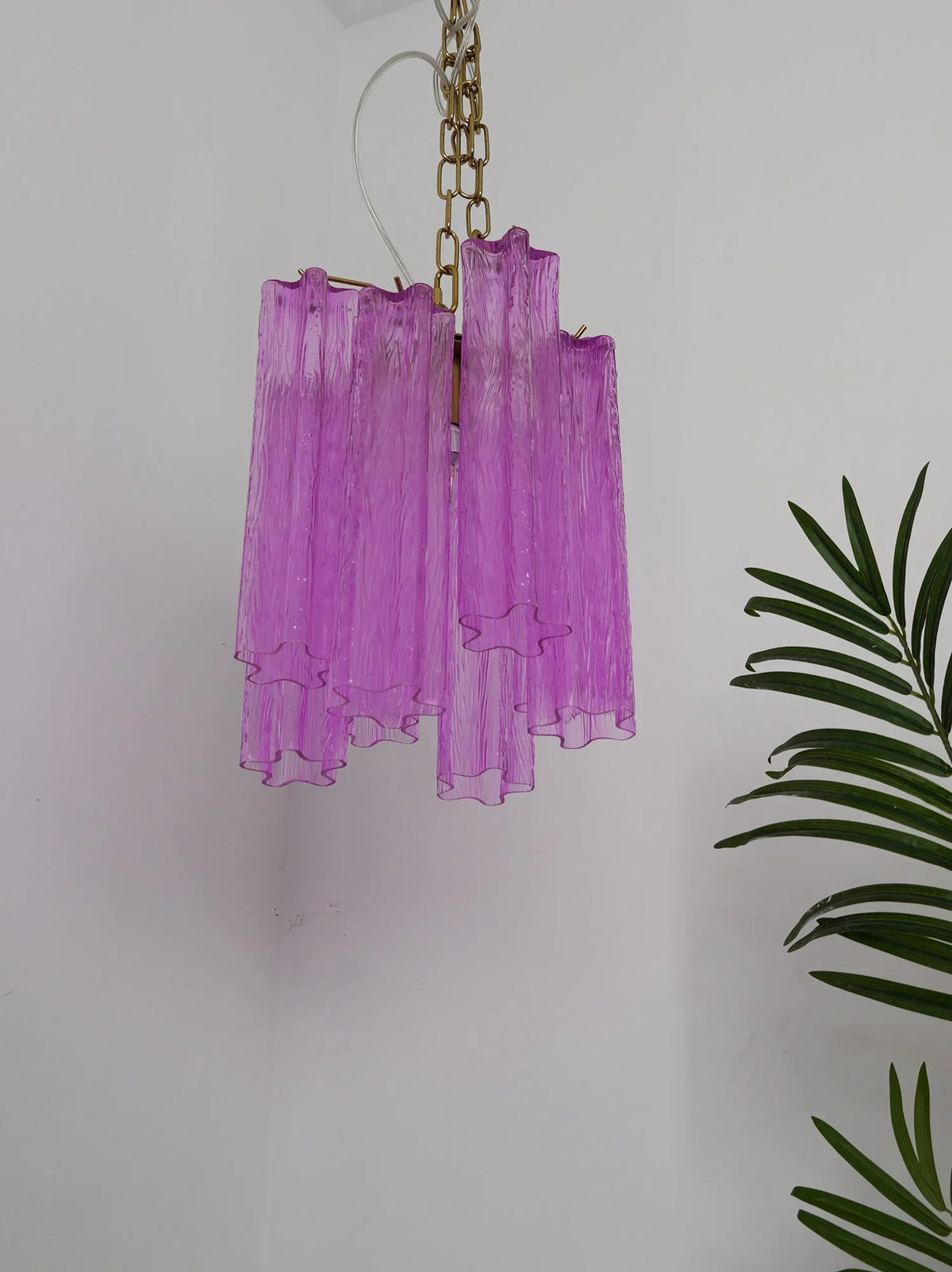 Vintage Amethyst Glass Chandelier - view 4 | Metavaya