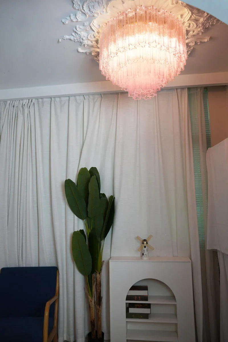 Vintage Pink Glass Ceiling Light - view 10 | Metavaya