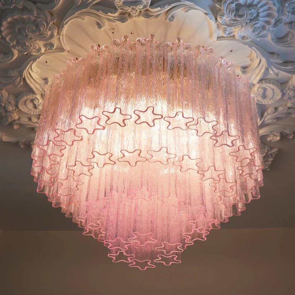 Vintage Pink Glass Ceiling Light - view 4 | Metavaya