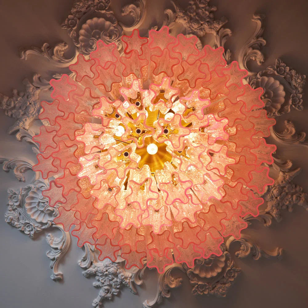 Vintage Pink Glass Ceiling Light - view 7 | Metavaya