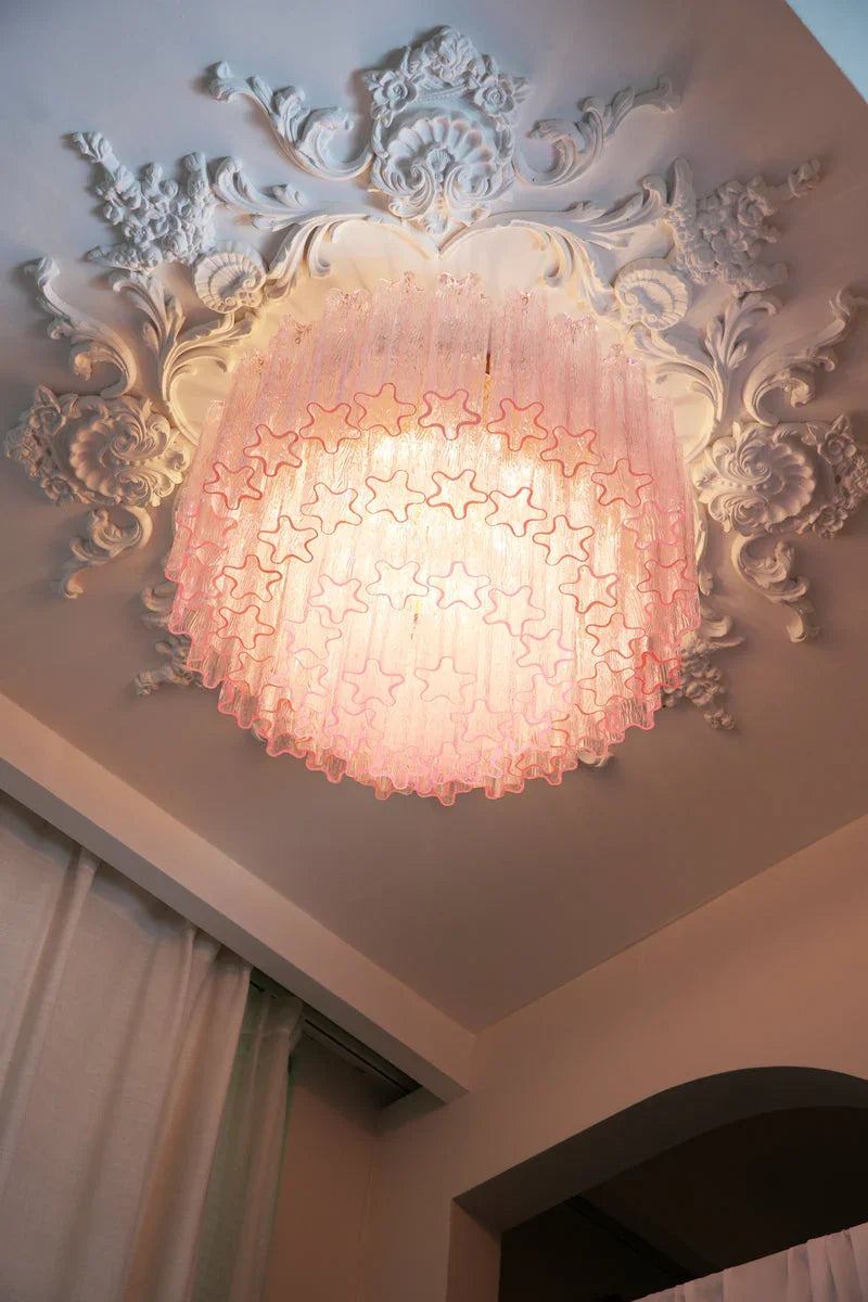 Vintage Pink Glass Ceiling Light - view 8 | Metavaya