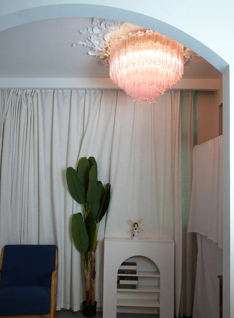 Vintage Pink Glass Ceiling Light - view 11 | Metavaya