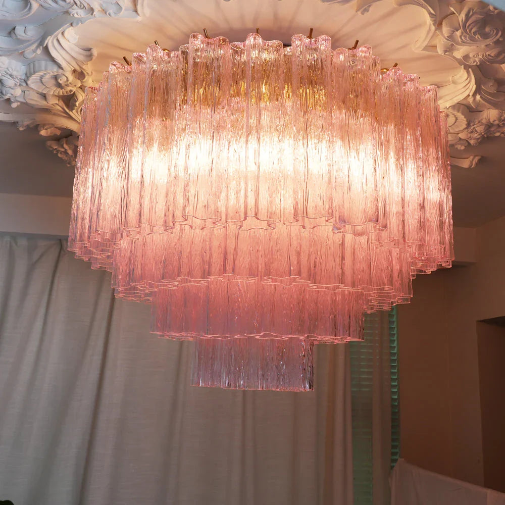 Vintage Pink Glass Ceiling Light - view 6 | Metavaya