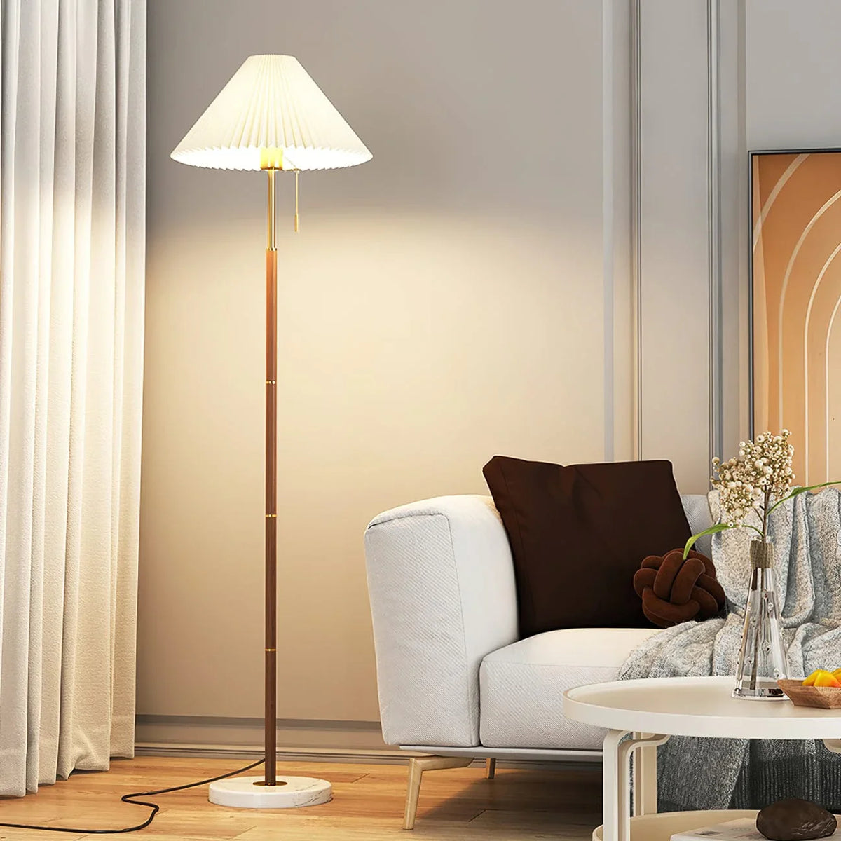 Metavaya Floor lamp Vintage Pleated Floor Lamp Vintage Pleated Floor Lamp Sale