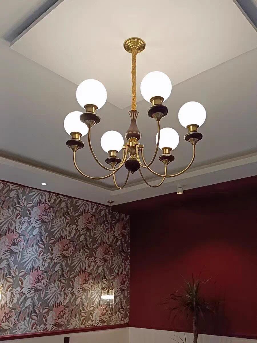 Metavaya Chandelier Walnut Brass Chandelier Walnut Brass Chandelier | Discount Sale