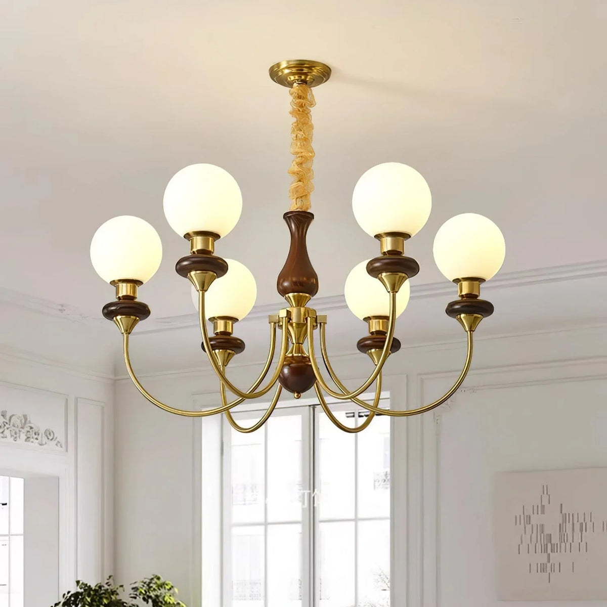 Metavaya Chandelier Walnut Brass Chandelier Walnut Brass Chandelier | Discount Sale