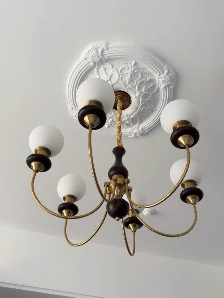 Metavaya Chandelier Walnut Brass Chandelier Walnut Brass Chandelier | Discount Sale