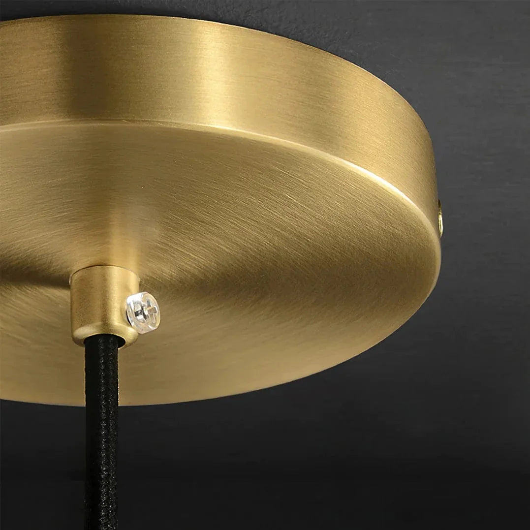 Metavaya Ceiling Lamp Dia 13cm x H 35cm / Gold & Clear Water-patterned Glass Pendant Lamp 6938617775551 M2023061701-1