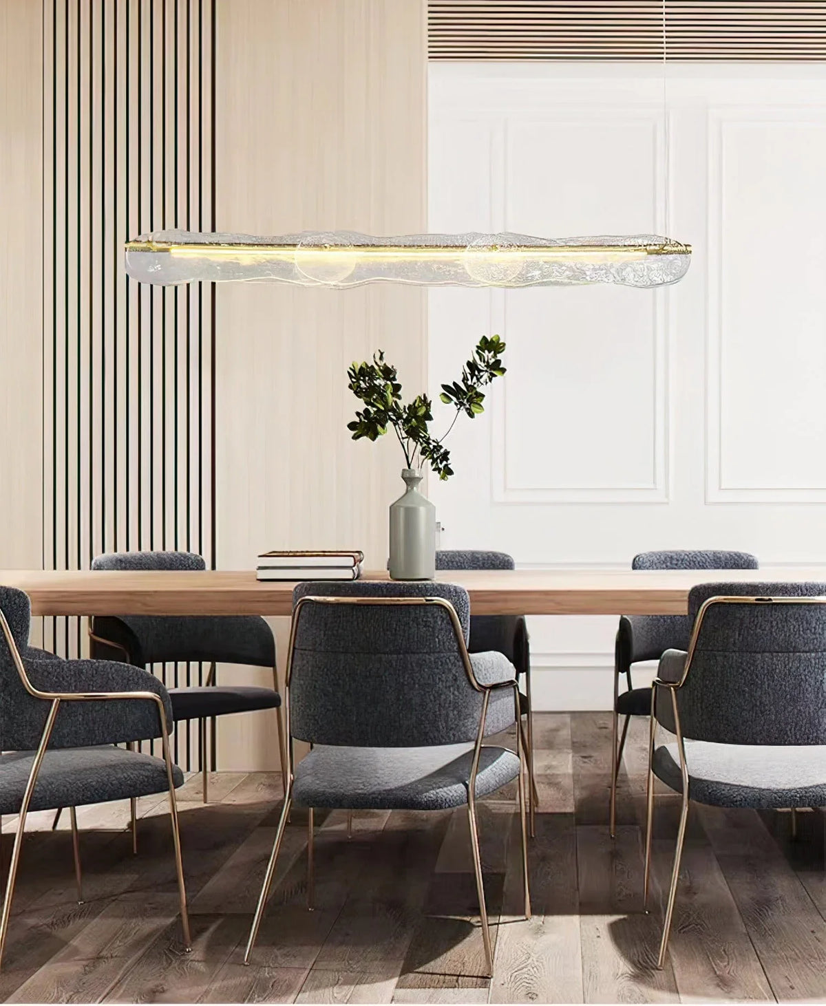 Metavaya Pendant light Dia 128cm x H 15cm / ∅ 50.3″ x H 5.9″ / Copper Water Ripple Glass Island Chandeliers 6938617781224 M2023081402-1