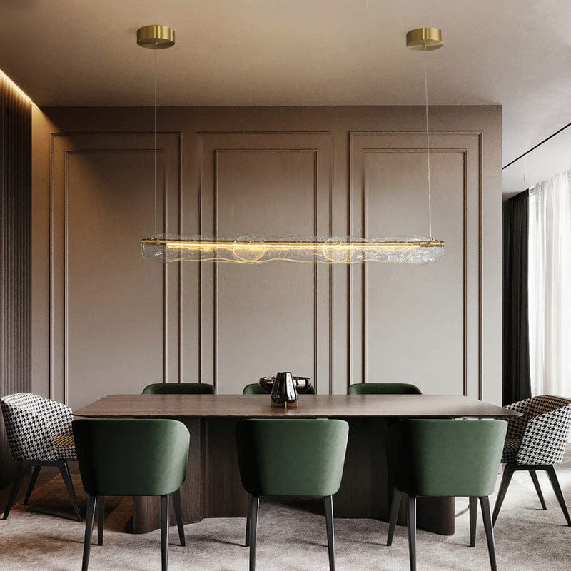 Metavaya Chandelier Water Ripple Glass Island Chandeliers