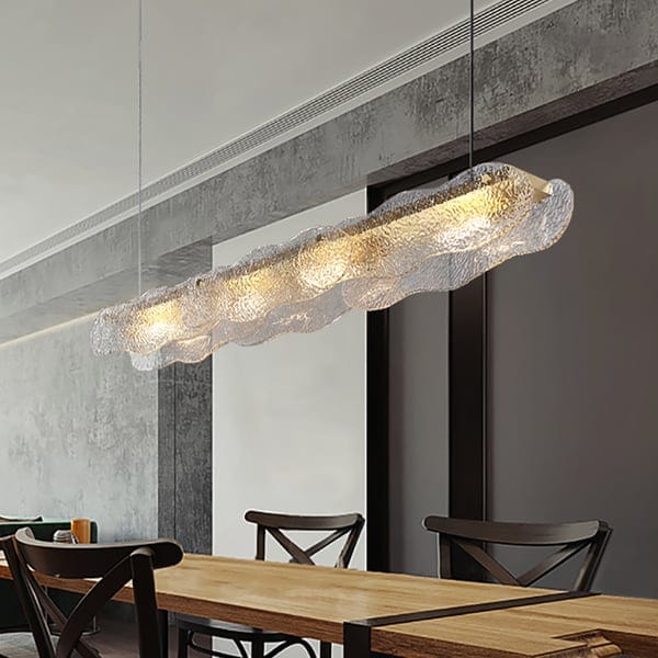 Metavaya Chandelier Water Ripple Glass Island Chandeliers