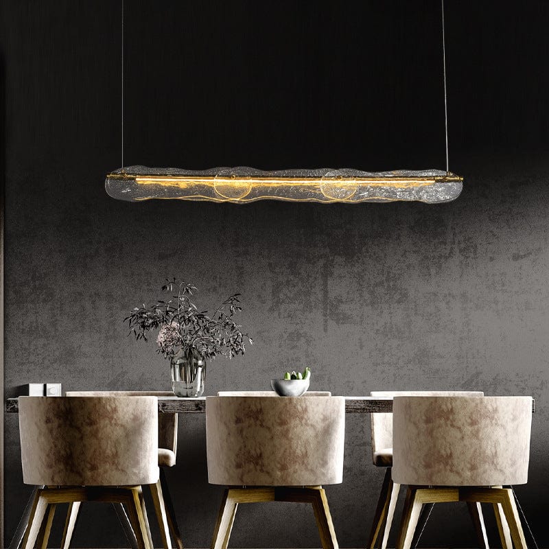 Metavaya Chandelier Water Ripple Glass Island Chandeliers