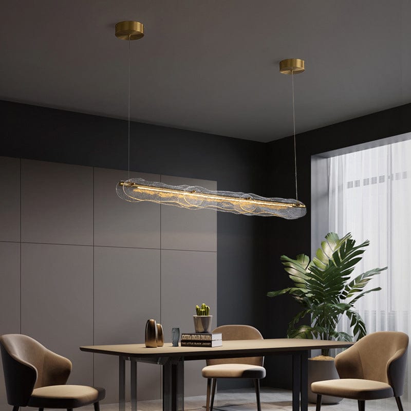 Metavaya Chandelier Water Ripple Glass Island Chandeliers