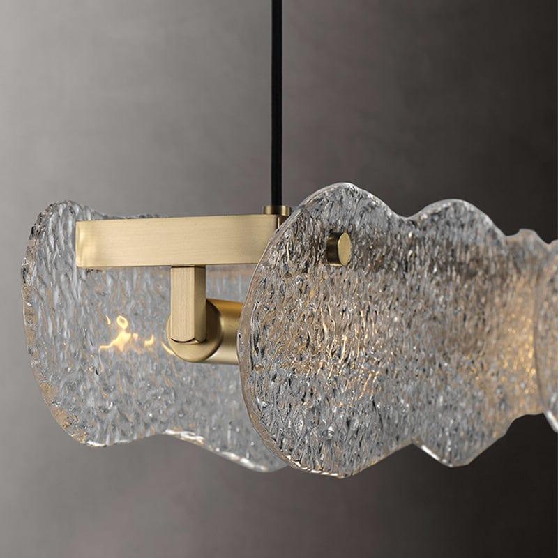 Metavaya Chandelier Water Ripple Glass Island Chandeliers