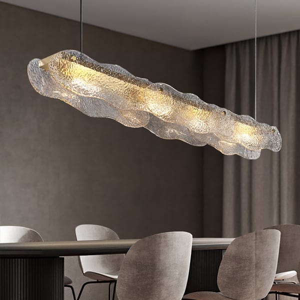 Metavaya Chandelier Water Ripple Glass Island Chandeliers